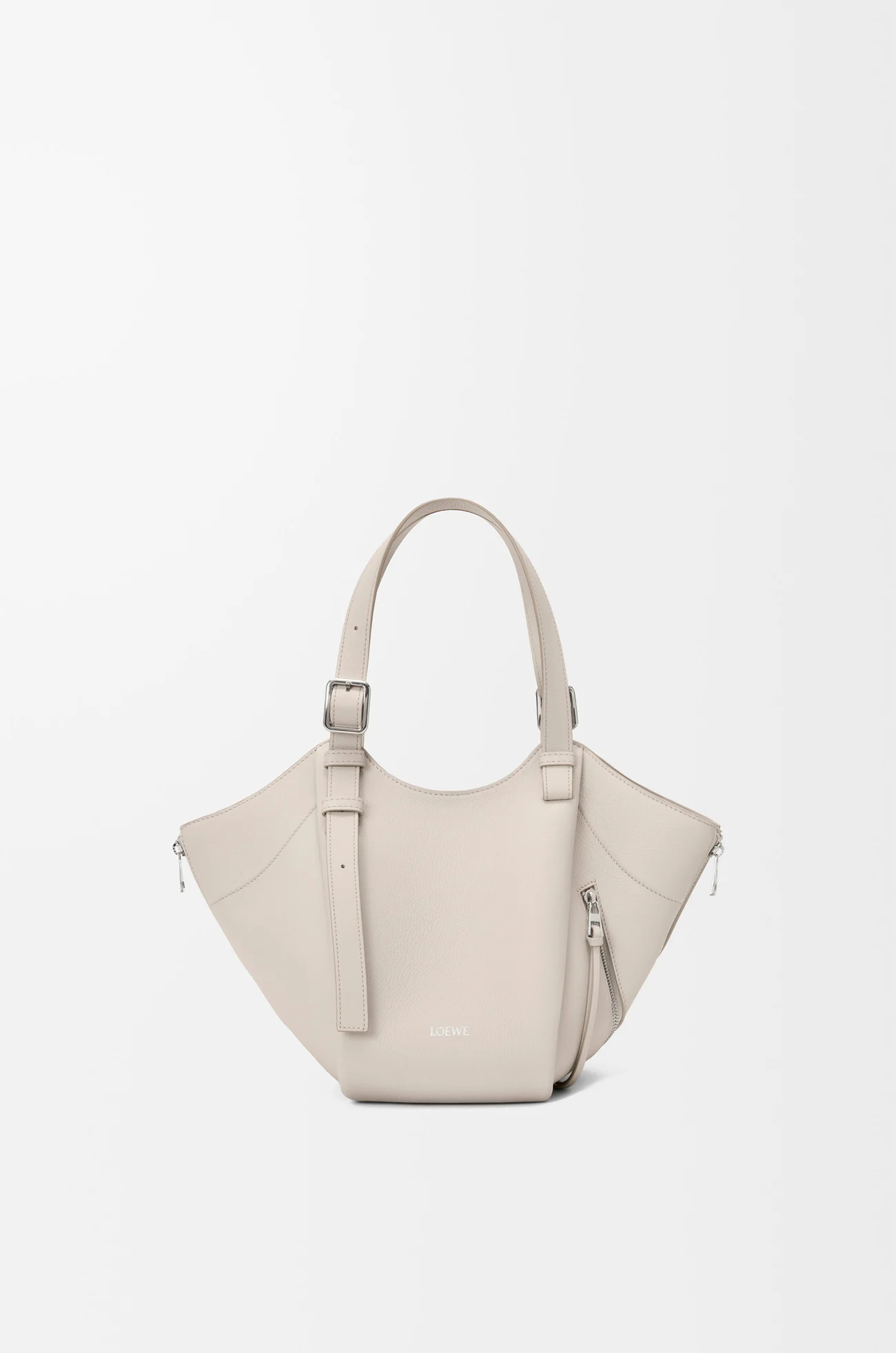 LOEWE Borsa Hammock Flip in pelle di vitello classica Light Ghost