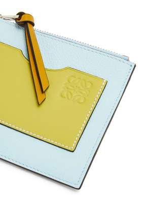 LOEWE Large coin cardholder in soft grained calfskin Crystal Blue/Lime Yellow plp_rd