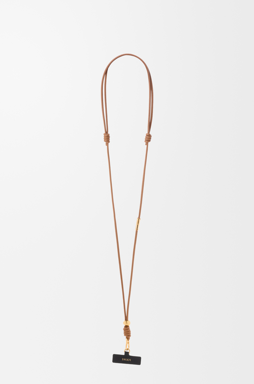 LOEWE Crossbody phone strap in calfskin Mocha