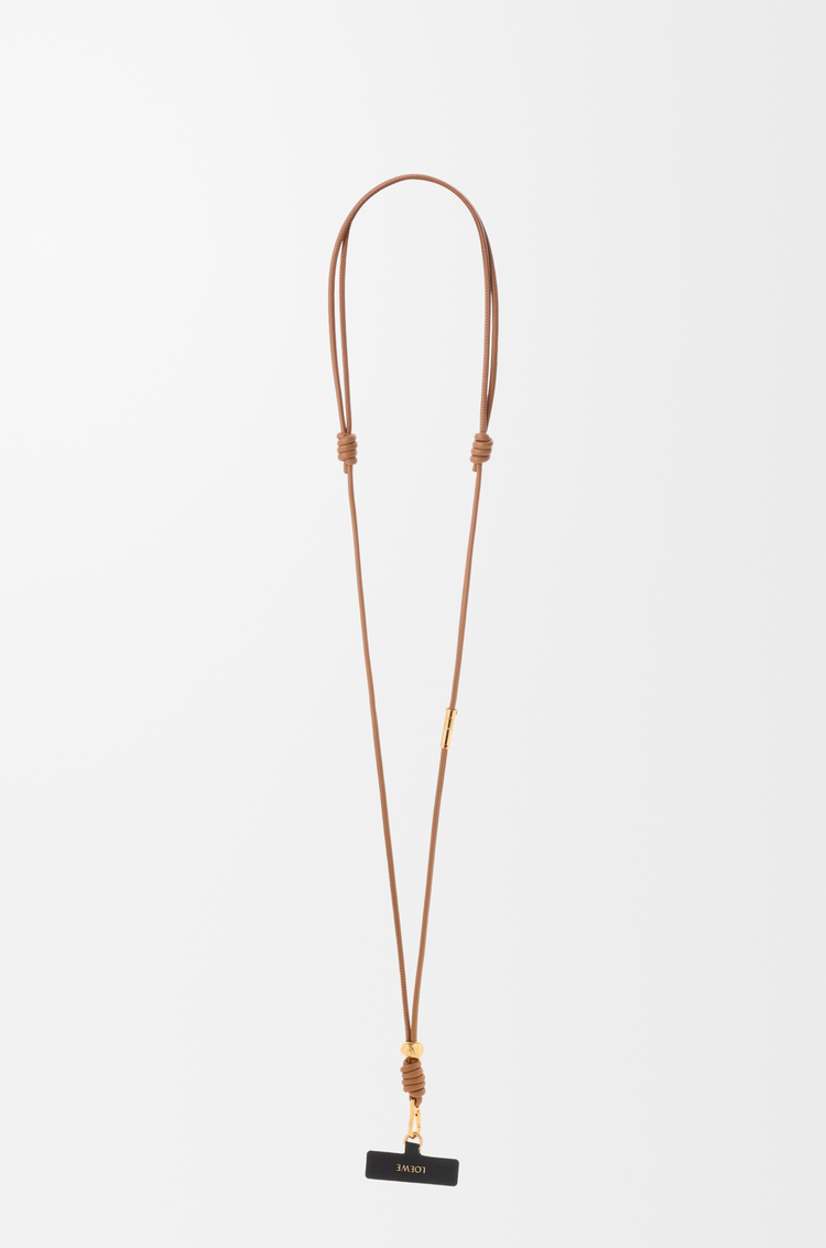 LOEWE Crossbody phone strap in calfskin Mocha