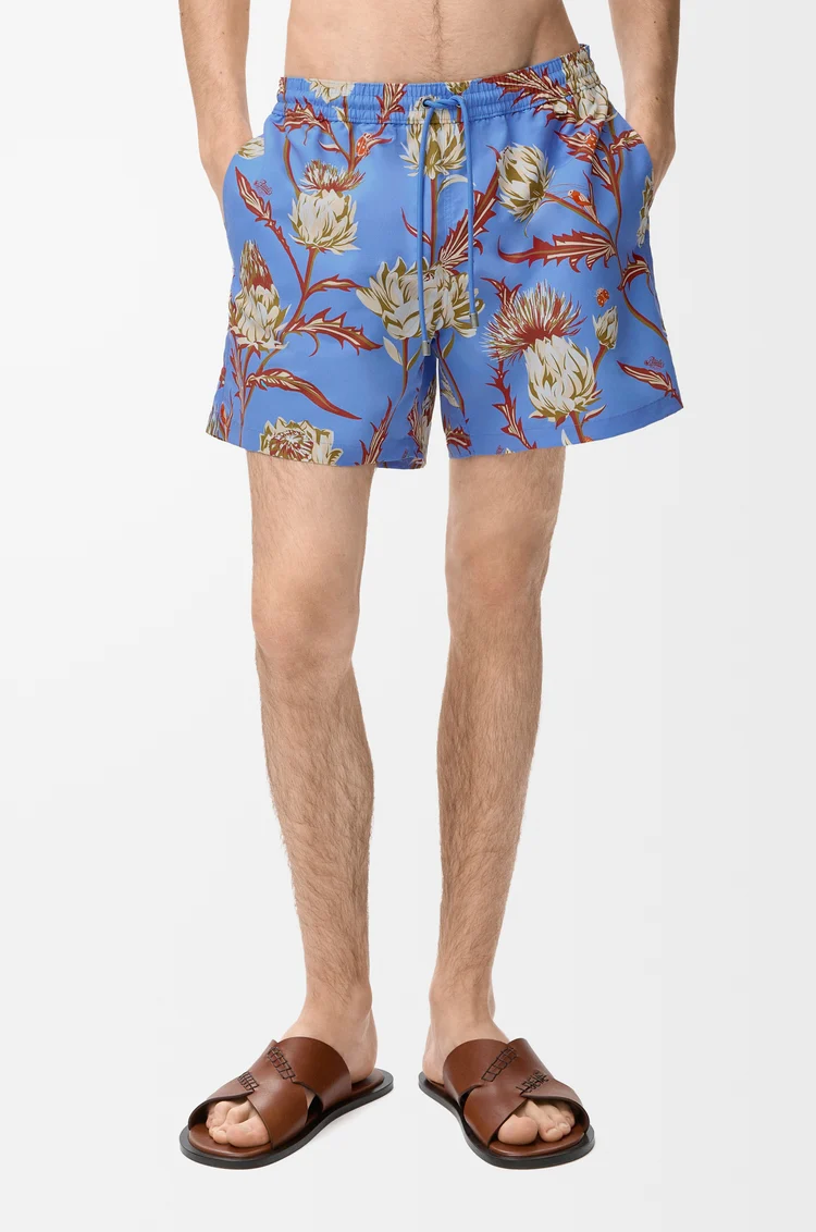 LOEWE Swim shorts in technical shell Blue/Multicolor