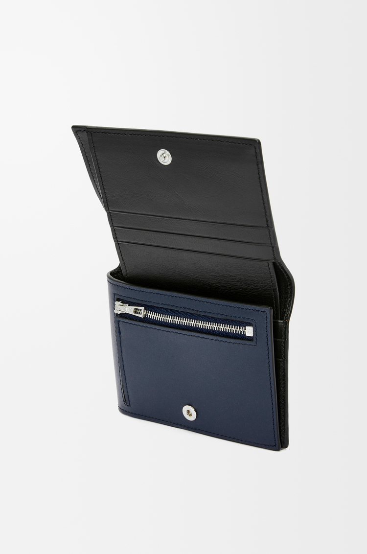 LOEWE Folded wallet in shiny nappa calfskin Deep Navy/Black