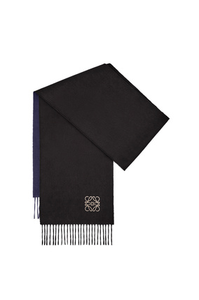 LOEWE Bicolour scarf in wool and cashmere Black/Navy Blue plp_rd