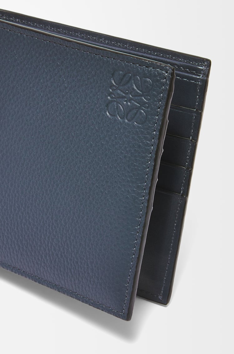 LOEWE 柔软粒面牛皮革双折钱包 玛瑙蓝