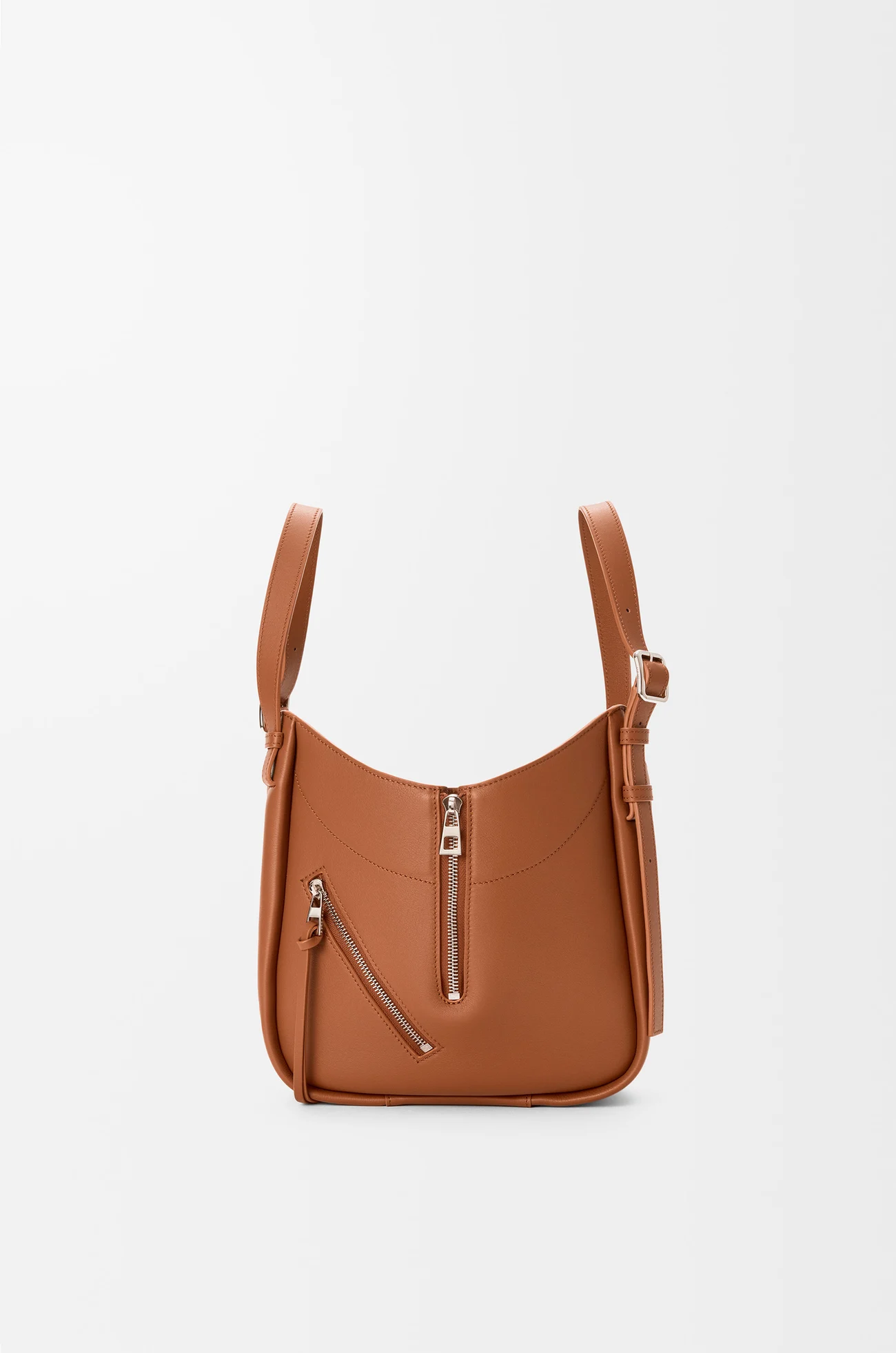 LOEWE Borsa Hammock Flip in pelle di vitello classica Marrone Scoiattolo