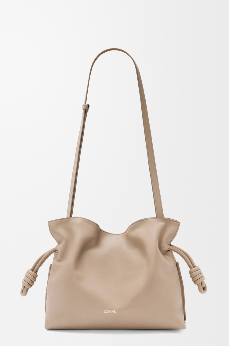 LOEWE Large Flamenco clutch in nappa calfskin Sand