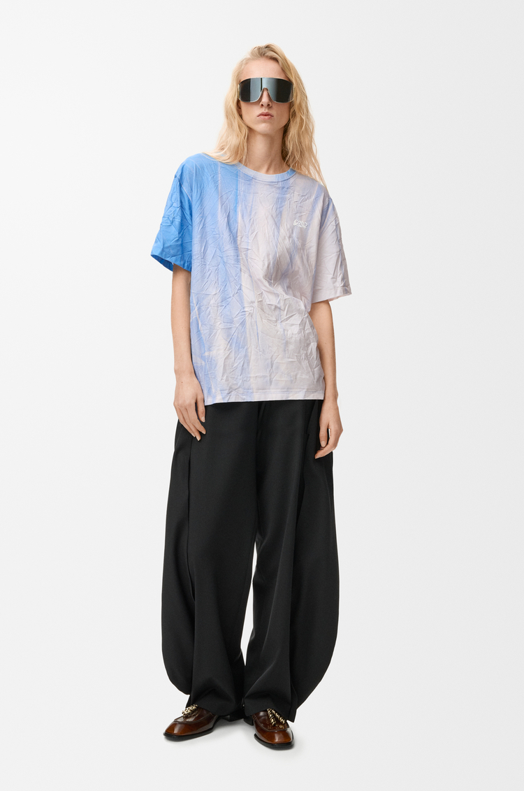 LOEWE T-shirt in cotone tecnico Azzurro