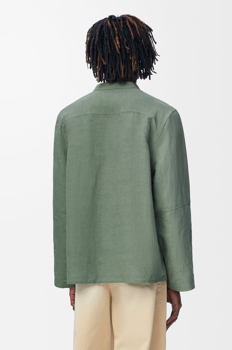 LOEWE Shirt in viscose and linen Sage