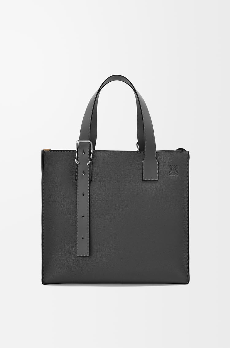 LOEWE Buckle zip tote in soft grained calfskin Black