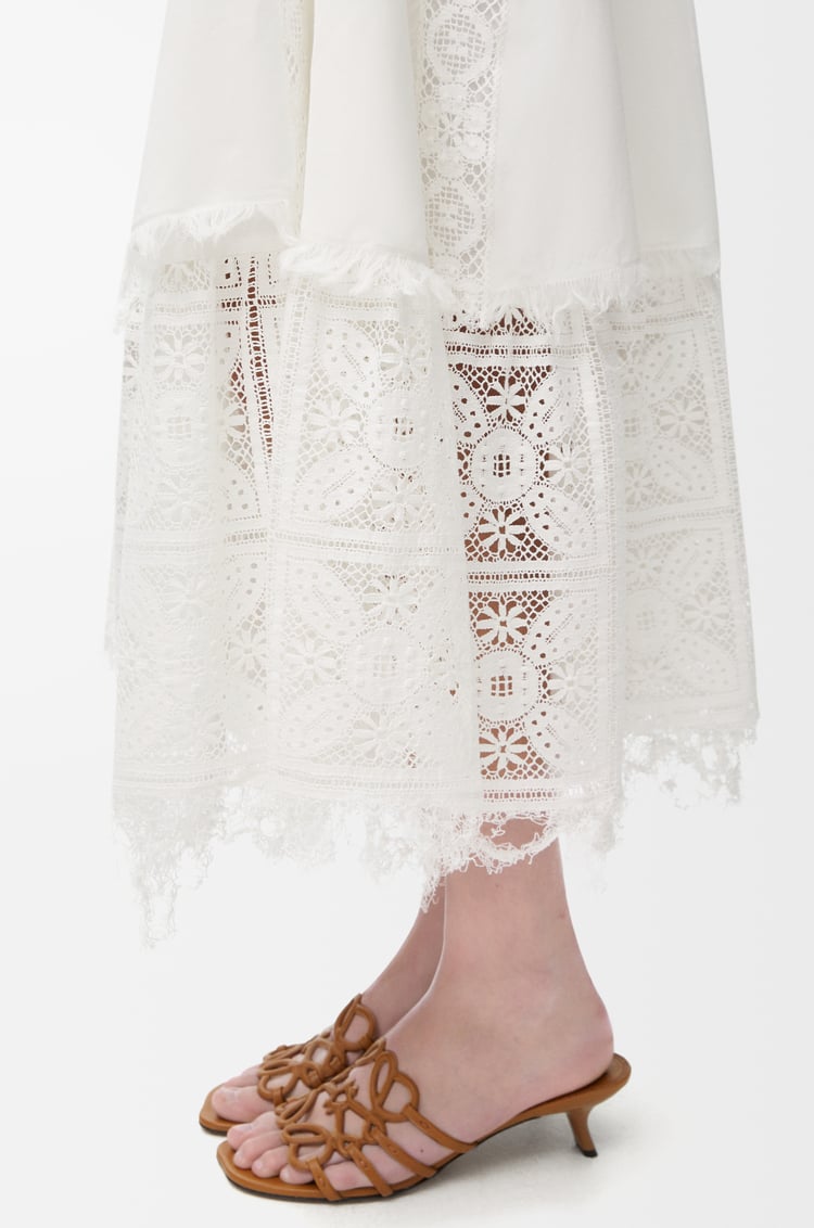 LOEWE Skirt in cotton and silk White
