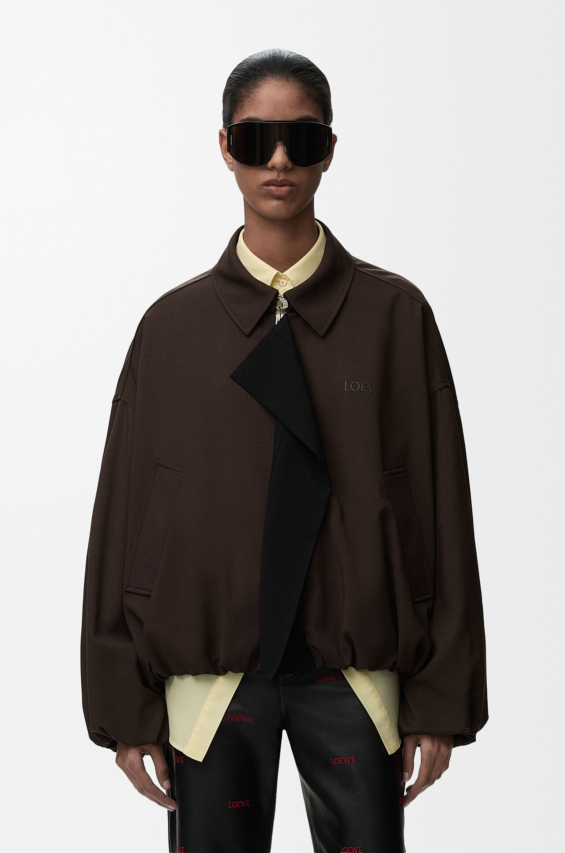 Jacket in viscose and wool blend Brown - LOEWE APAC official website
