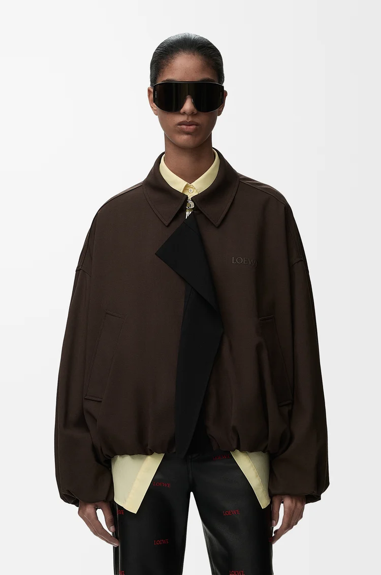 LOEWE Chaqueta en mezcla de viscosa y lana Marrón