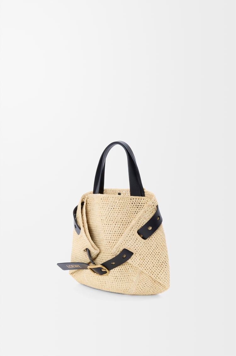 LOEWE Bolso Punch Hole shopper mini en rafia Natural