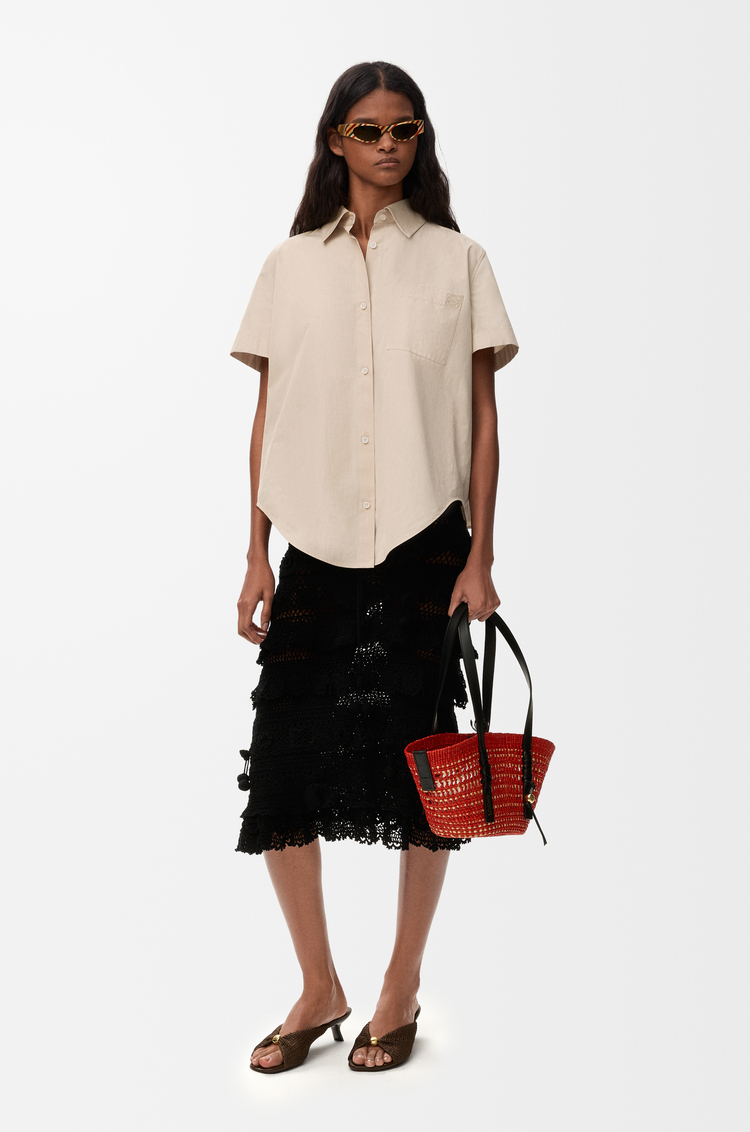 LOEWE 棉质短袖衬衫 浅米色