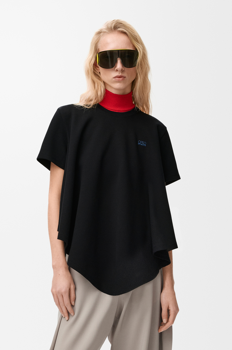 LOEWE T-shirt a mantella in misto cotone Nero