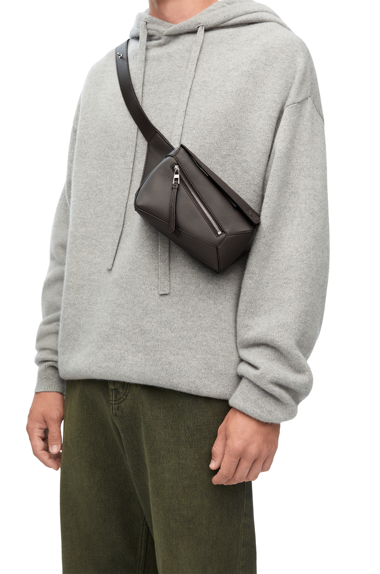 LOEWE Mini Puzzle Bumbag in classic calfskin Dark Grey