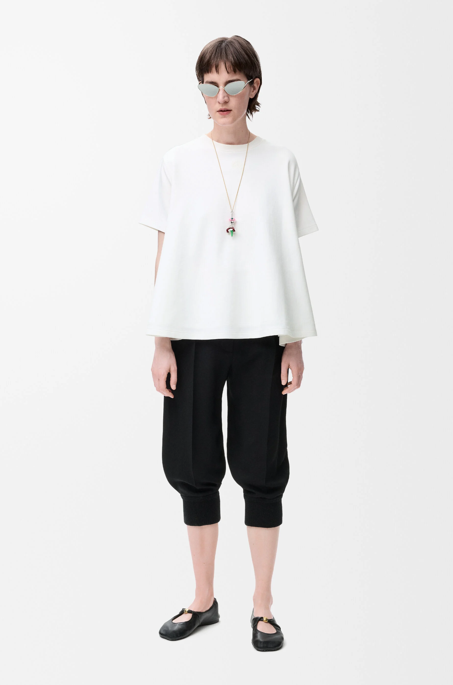 Trapeze top in cotton blend White - LOEWE