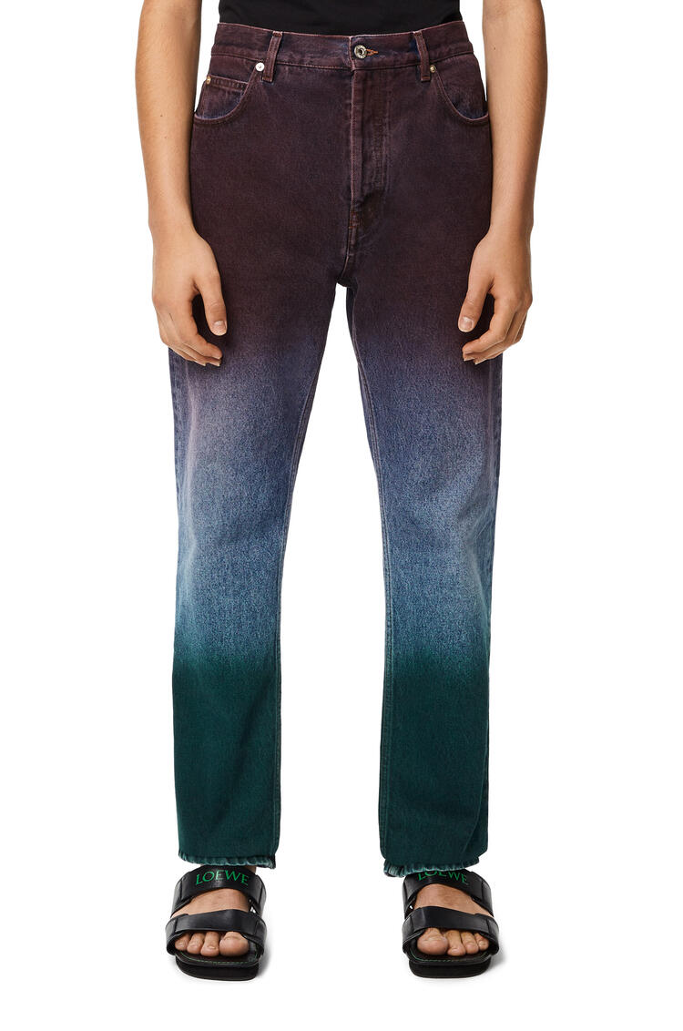 LOEWE Tricolour trousers in denim Red/Blue/Green