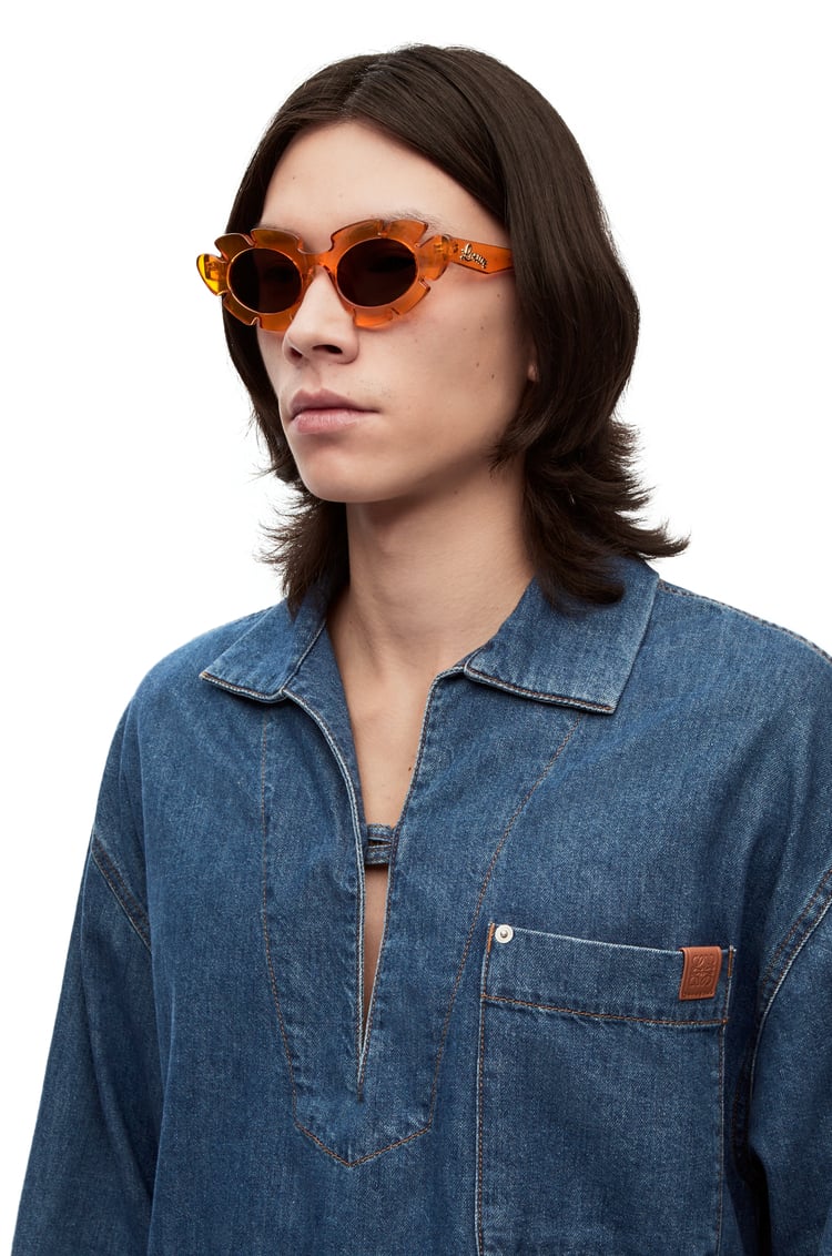 LOEWE Flower sunglasses in injected nylon Transparent Orange