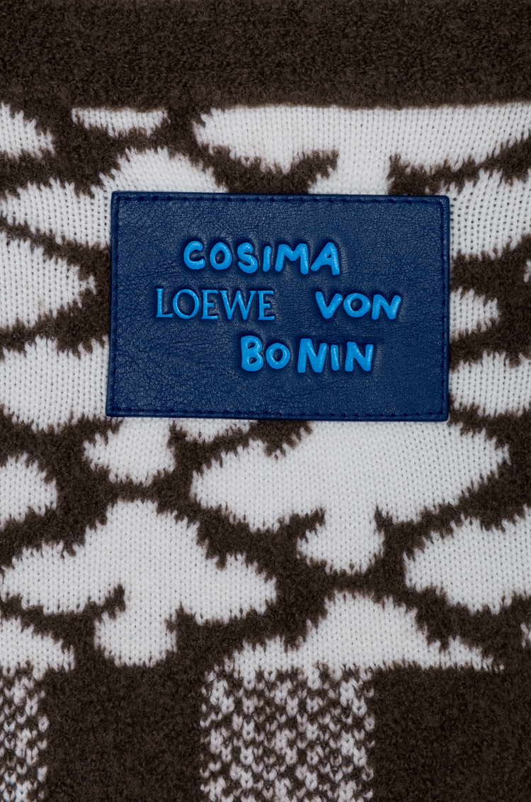 LOEWE Cardigan in lana Ecru/Brown