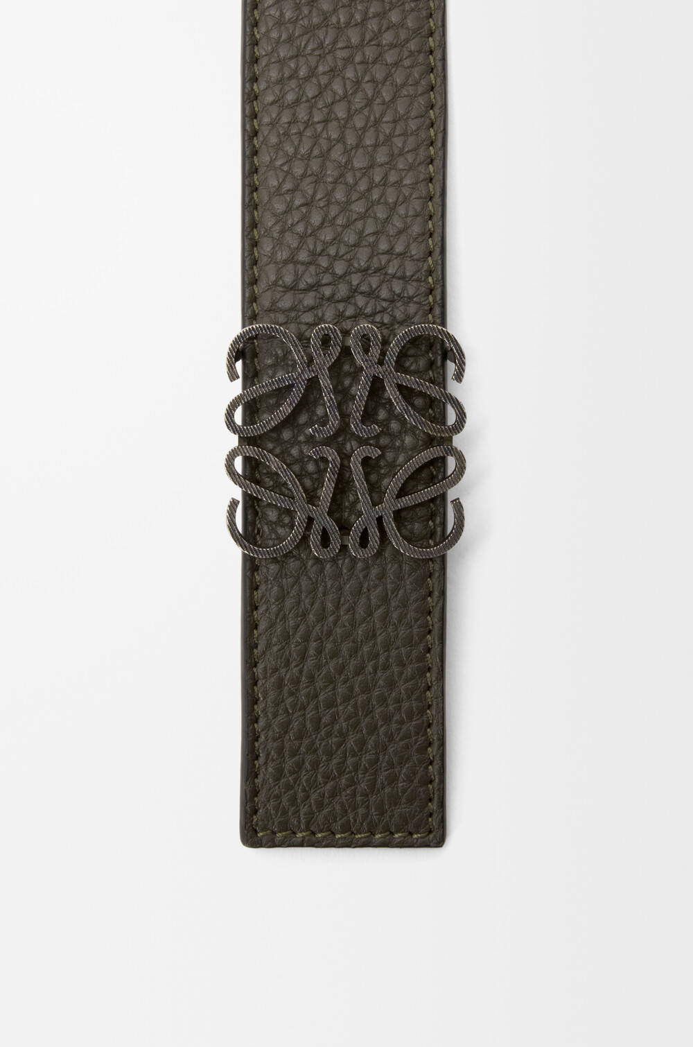 Reversible Anagram belt in supple grained calfskin Green - LOEWE display picture 2