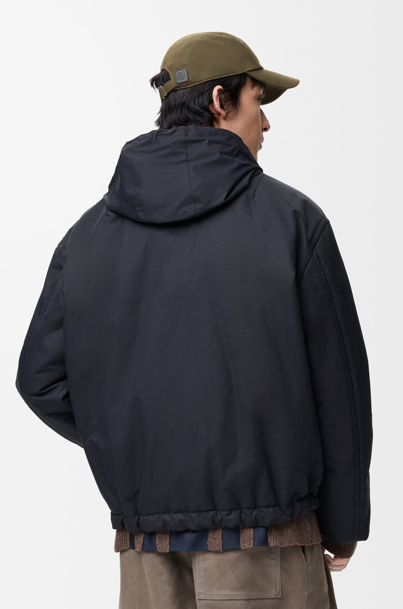 LOEWE Padded jacket in technical cotton Navy Blue