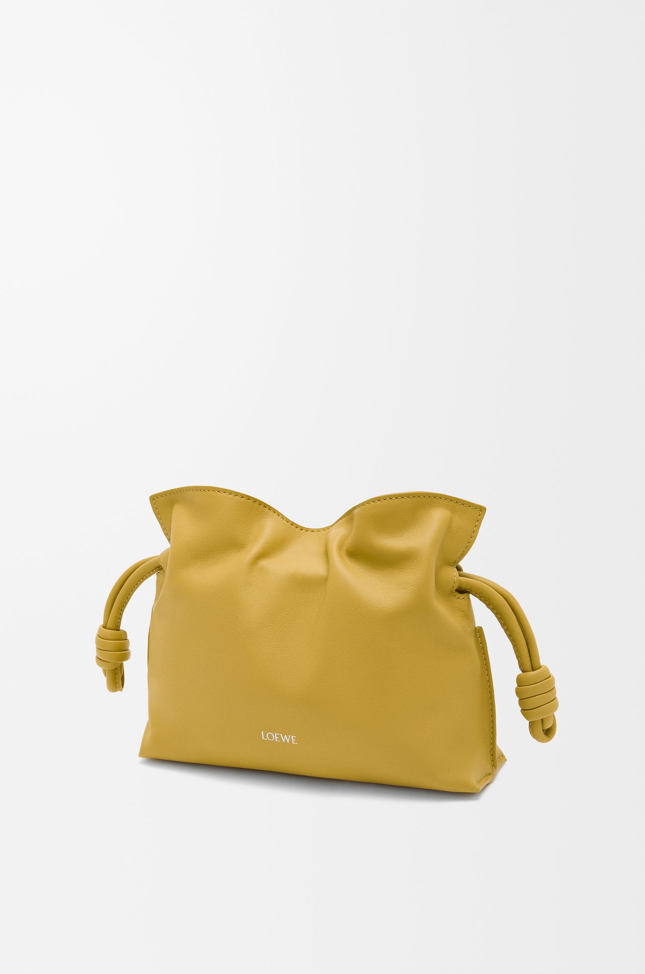 LOEWE 迷你纳帕牛皮革 Flamenco 手拿包 姜黄色
