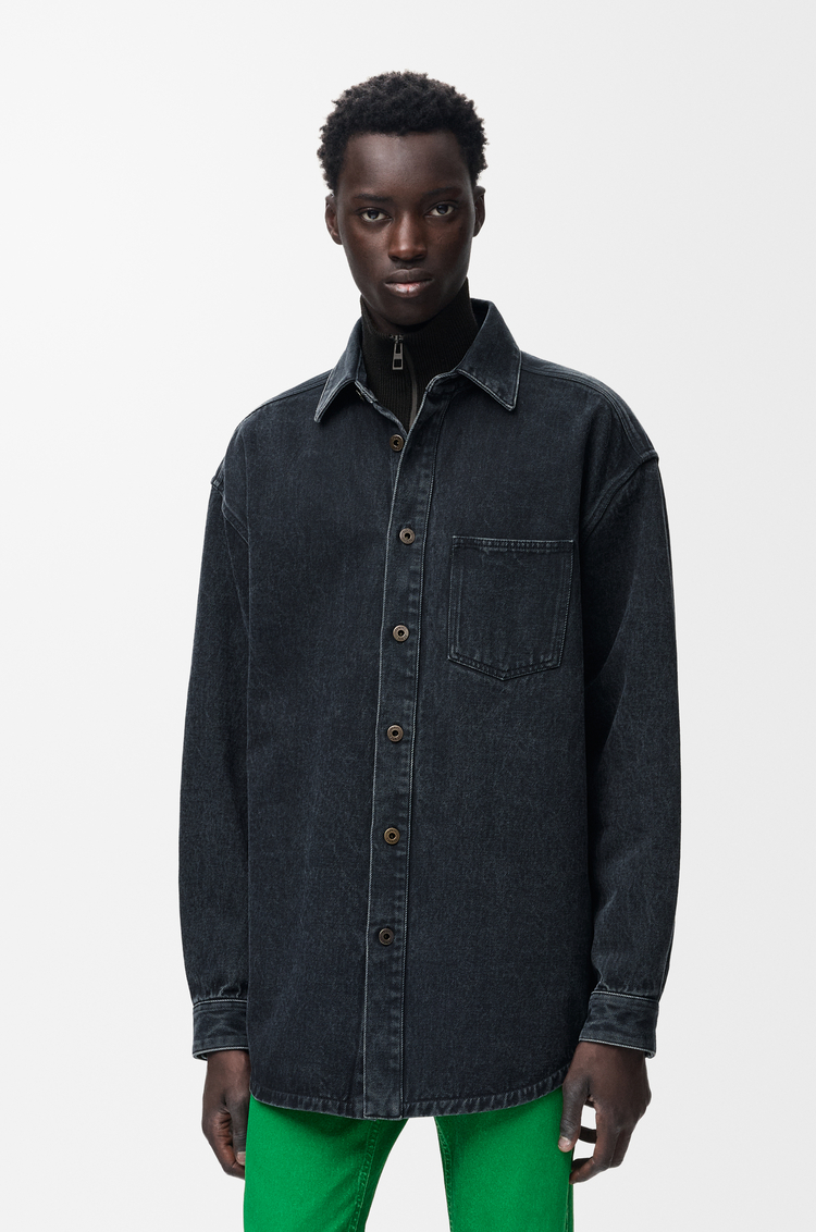LOEWE Anagram overshirt in denim Black