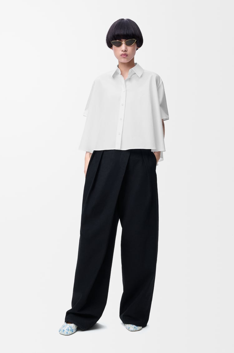 LOEWE ショートスリーブ トラペーズ シャツ（コットン） ホワイト