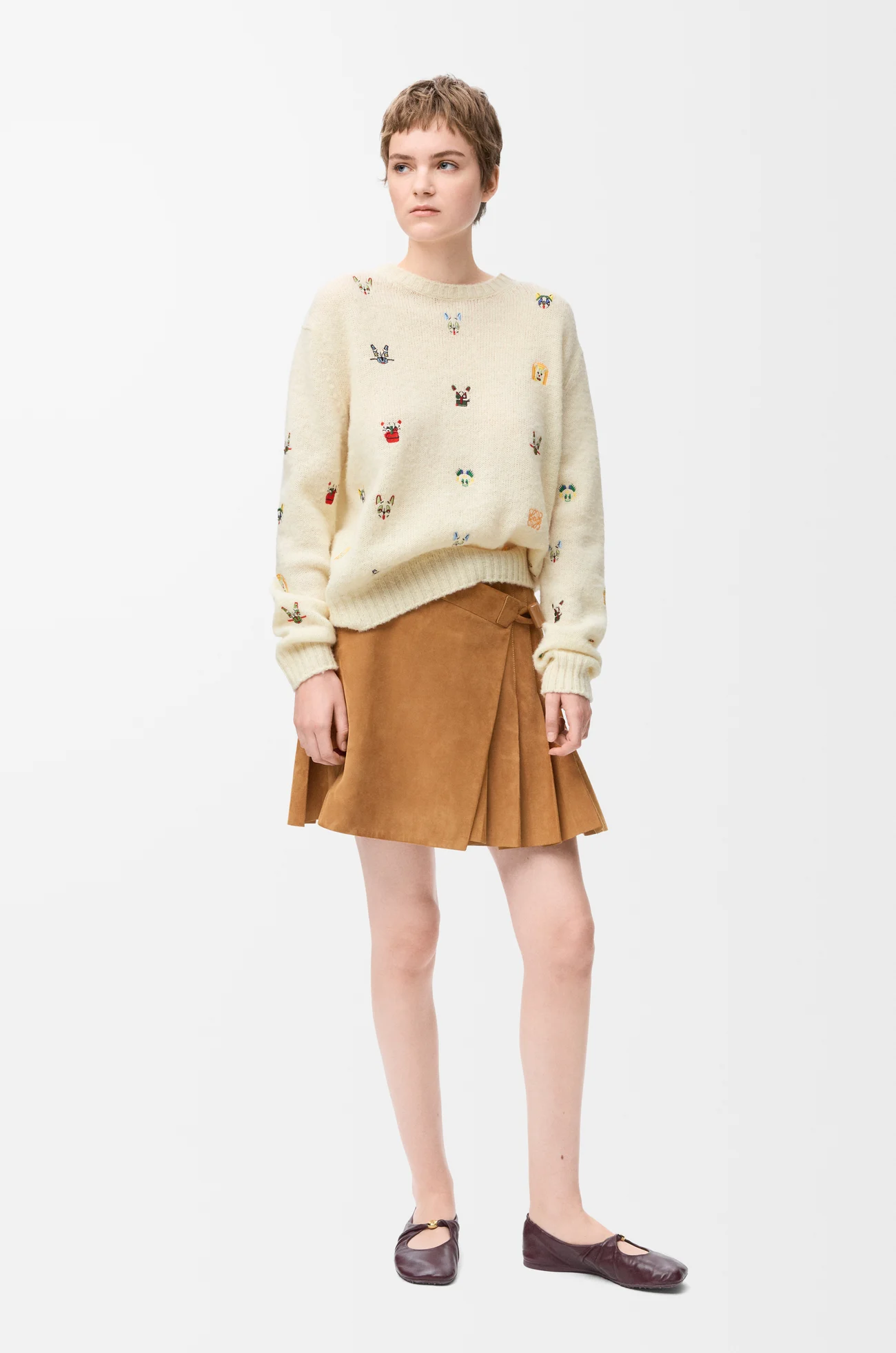 LOEWE Jersey en lana Blanco/Multicolor