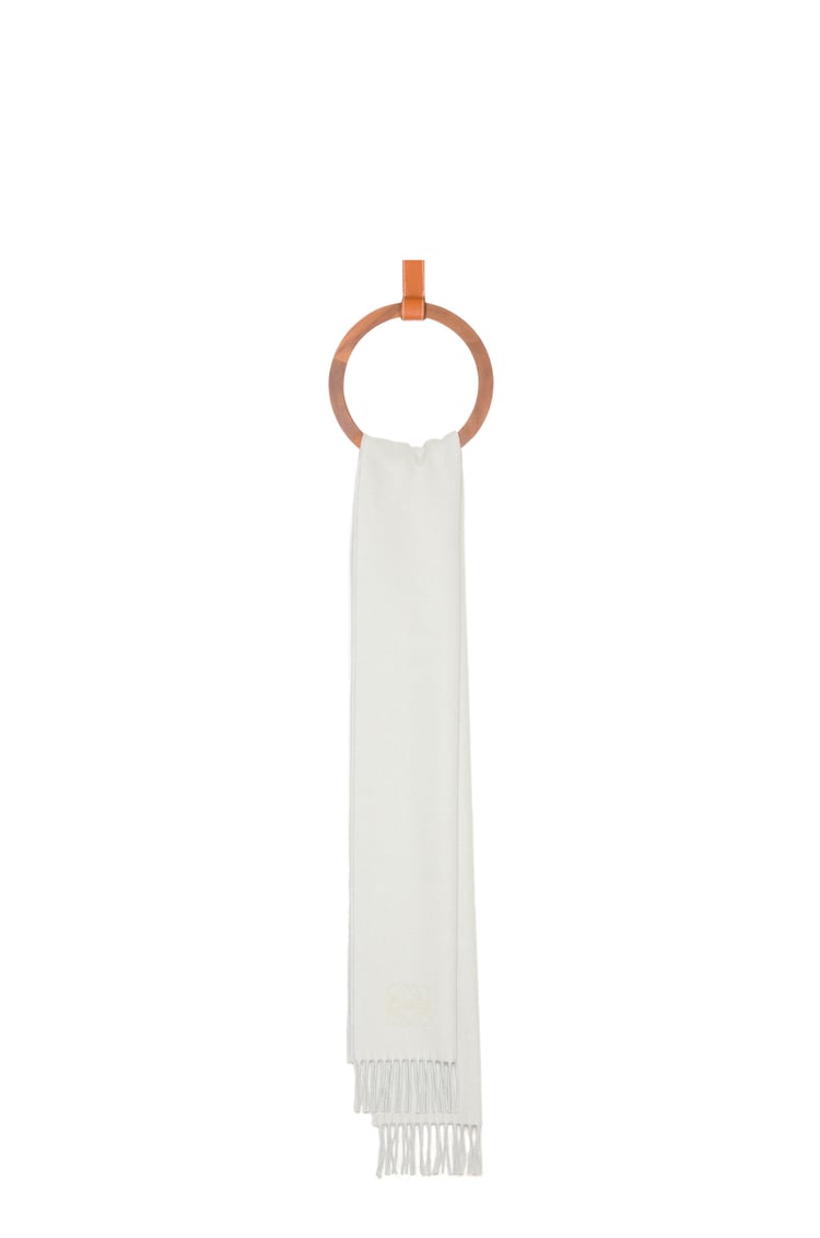 LOEWE Scarf in wool and cashmere Light Blue/White