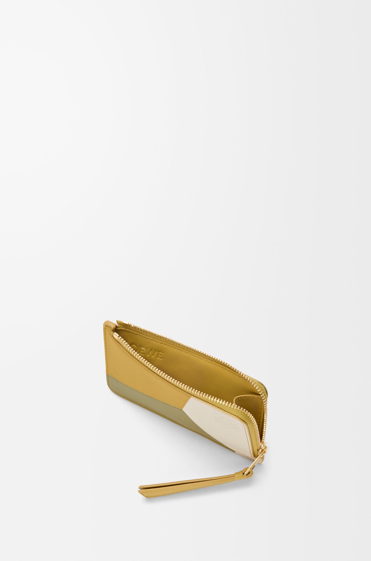 LOEWE Puzzle coin cardholder in classic calfskin Ginger/Sea Salt