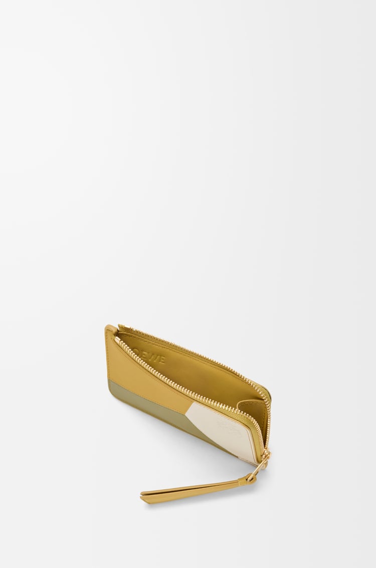 LOEWE Tarjetero-monedero Puzzle en piel de ternera Jengibre/Sal Marina