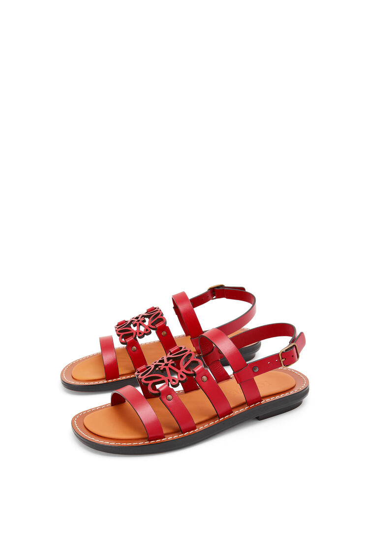 Anagram sandal in calfskin Dark Red - LOEWE