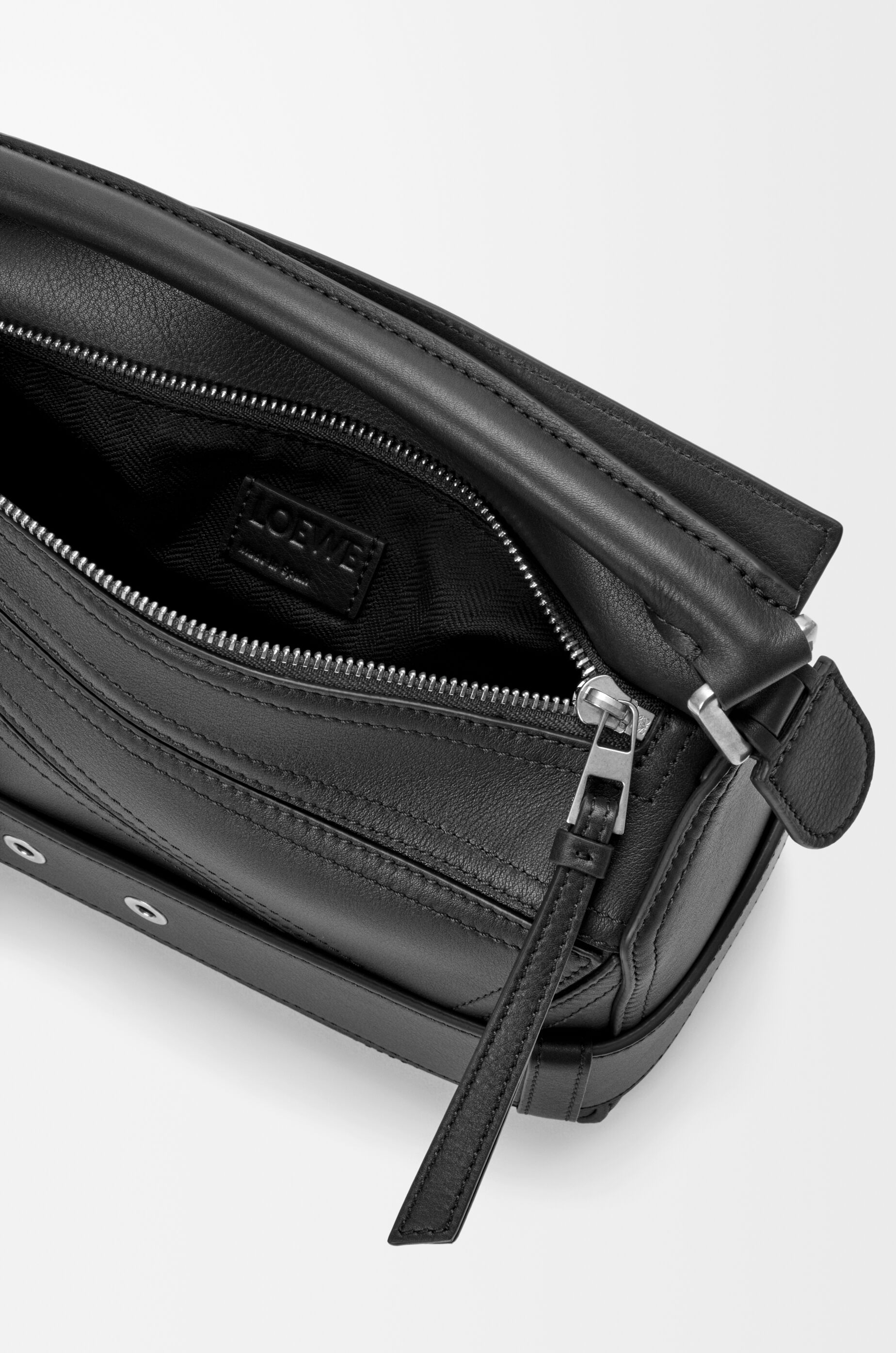 Small Puzzle Biker bag in shiny calfskin Black - LOEWE APAC