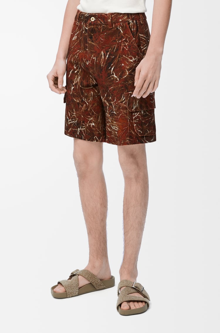 LOEWE Pantalón corto cargo en denim Marron Oscuro/Blanco