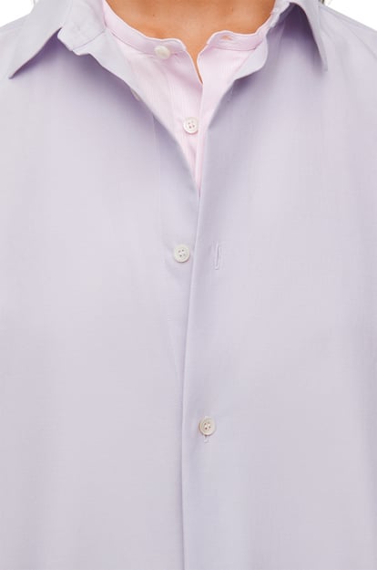 LOEWE Camisa de doble capa en algodón y seda Lila Pastel/Rosa plp_rd