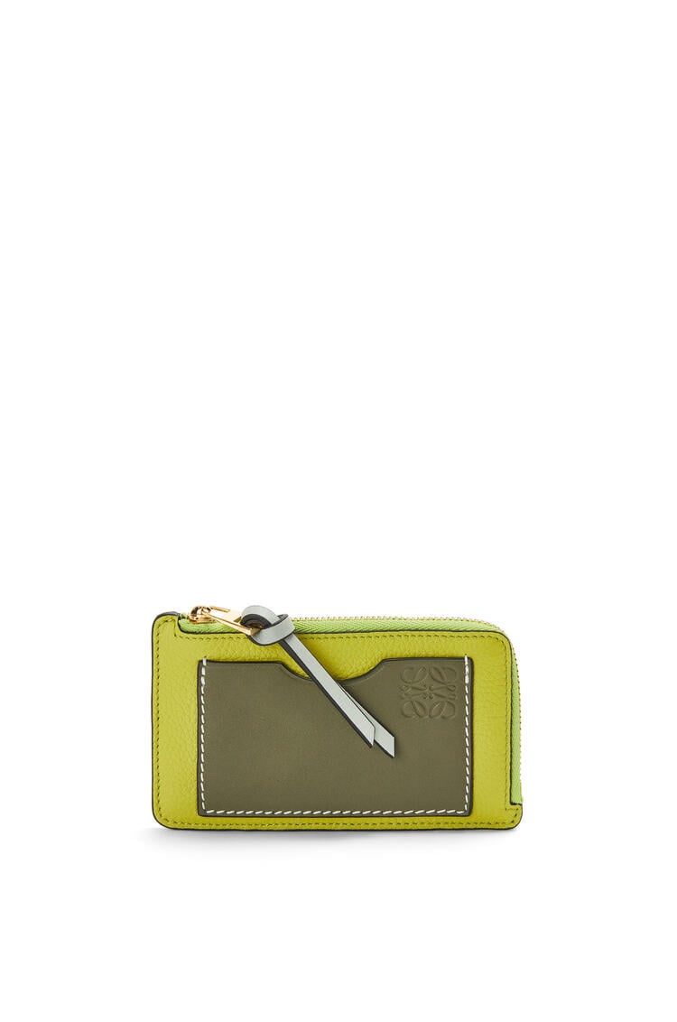 LOEWE Coin cardholder in soft grained calfskin Lime Yellow/Avocado Green pdp_rd