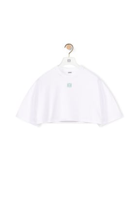 LOEWE Camiseta cropped de algodón con anagrama Blanco plp_rd