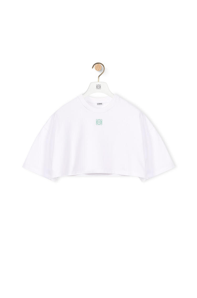LOEWE Camiseta cropped de algodón con anagrama Blanco pdp_rd