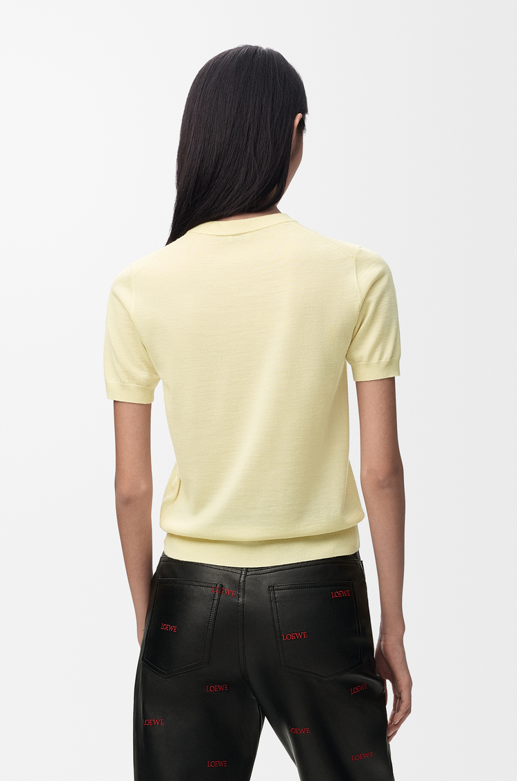 LOEWE Top en lana merina Amarillo Claro/Blanco