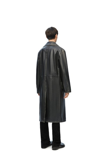 LOEWE Double breasted coat in nappa calfskin Black plp_rd