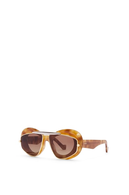 LOEWE Wing double frame sunglasses in acetate and metal Havana/Brown plp_rd