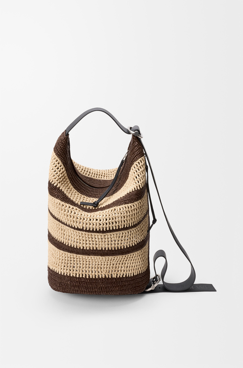 LOEWE 拉菲草 Loop 水桶手袋 Chocolate/Natural