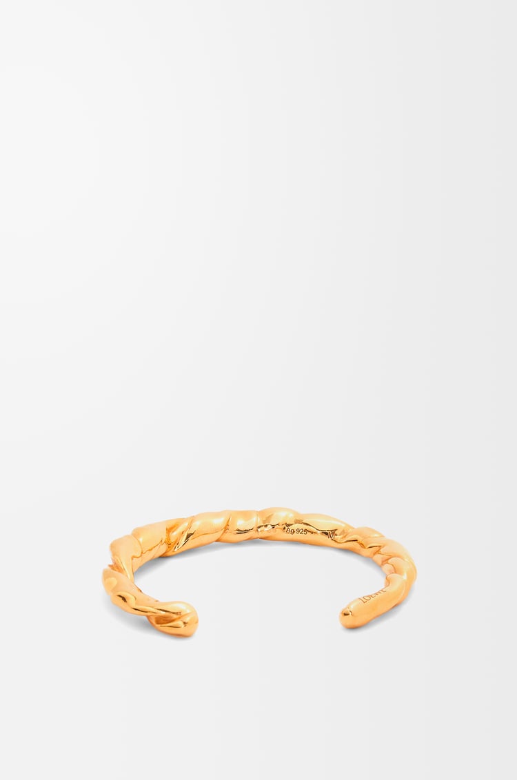 LOEWE Brazalete Nappa Twist fino en plata de ley Dorado