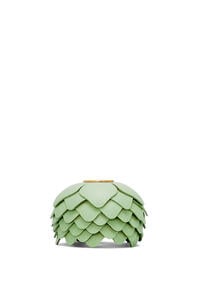 LOEWE Small flower charm in calfskin and brass Clay Green