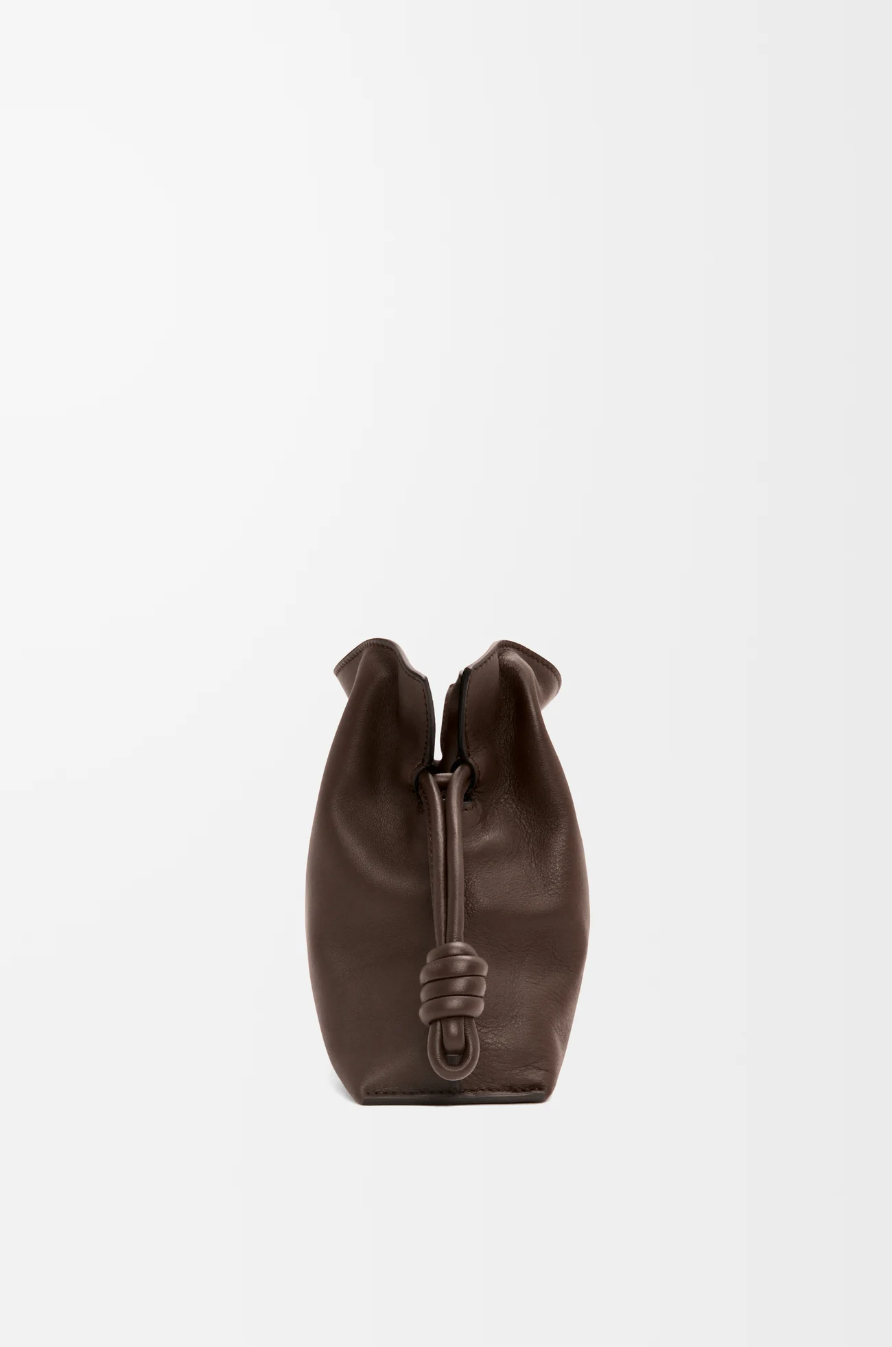 LOEWE Mini Flamenco clutch in nappa calfskin Chocolate