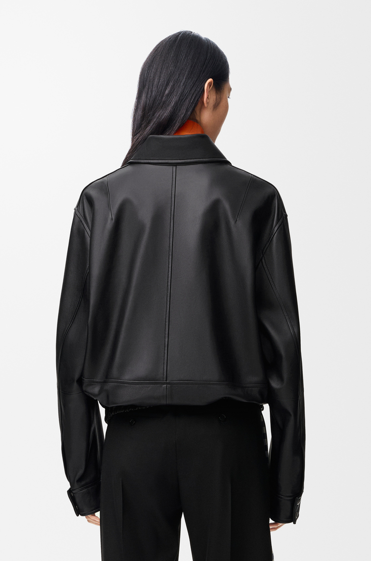 LOEWE Chaqueta con cordón de ajuste en piel napa de cordero Negro