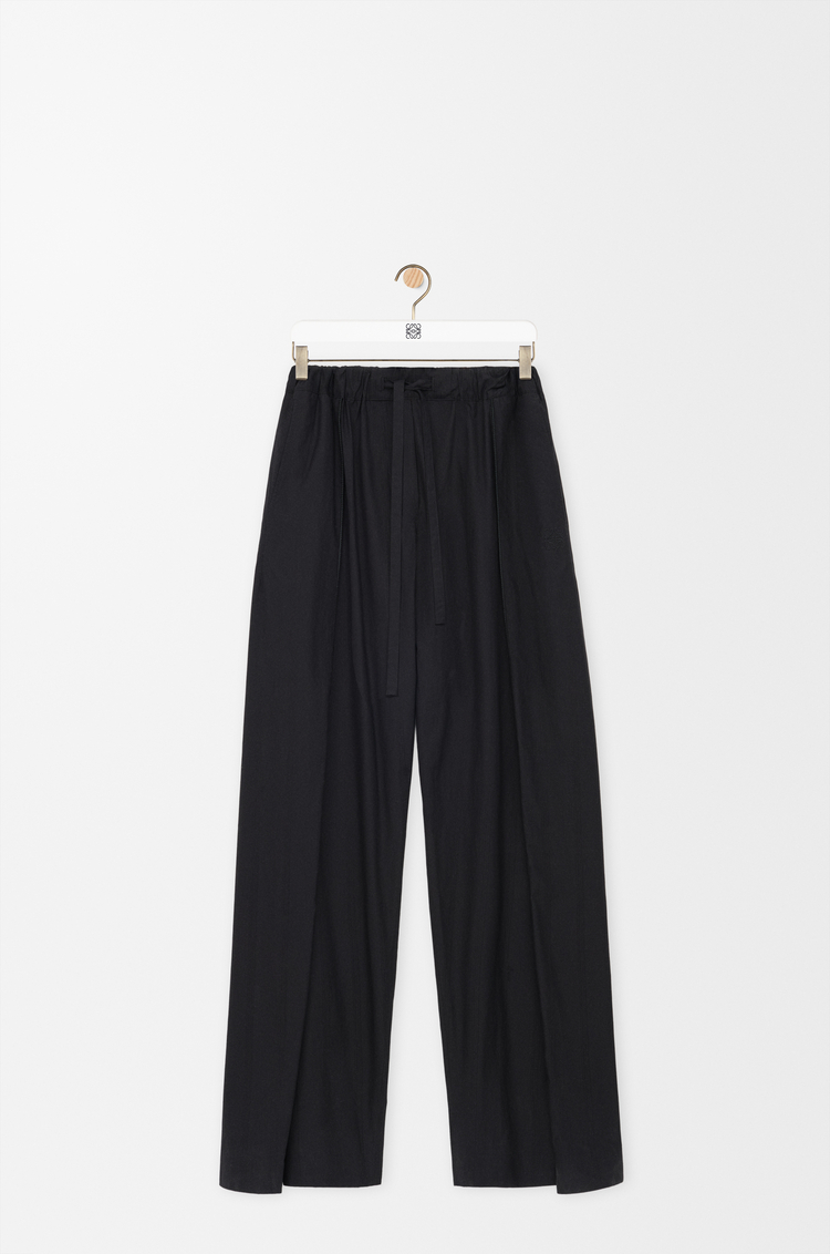 LOEWE Pyjamahose aus Seide und Baumwolle Schwarz
