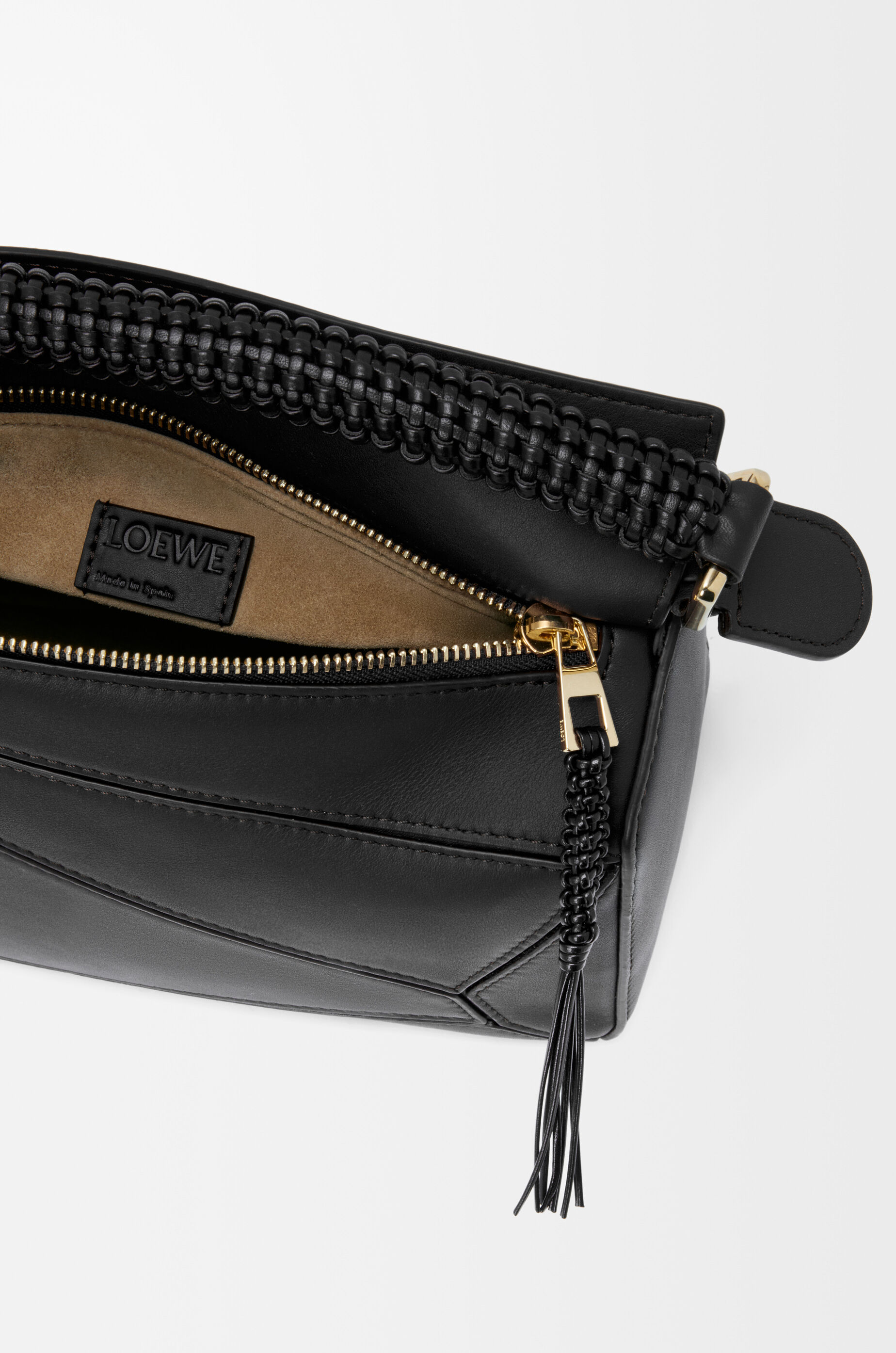 LOEWE Small Puzzle bag in smooth calfskin and nappa lambskin Black